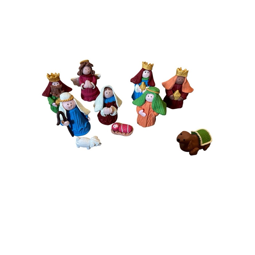 Kurt Adler 2.5" Claydough Nativity Figures 10Pc‎